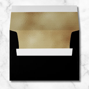 Faux Gold Foil Black Wedding 5x7 Envelope