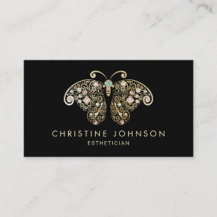 • faux gold foil butterfly business card