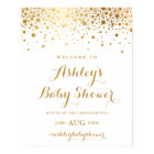 Faux Gold Foil Confetti Baby Shower Welcome Sign