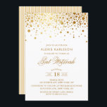 Faux Gold Foil Confetti Bat Mitzvah Invitation<br><div class="desc">Modern and elegant Bat Mitzvah invitation featuring faux rose gold confetti dots with script. Matching items are available.</div>