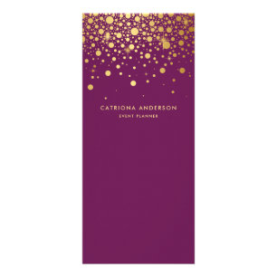 Faux Gold Foil Confetti Business Rack Card White