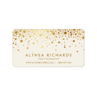 Faux Gold Foil Confetti Dots Business Card | Ivory