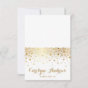 Faux Gold Foil Confetti Dots Elegant Place Cards I