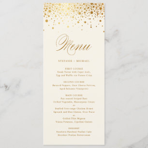 Faux Gold Foil Confetti Dots   Ivory Vintage Menu