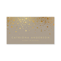 Faux Gold Foil Confetti Dots Modern Business Card