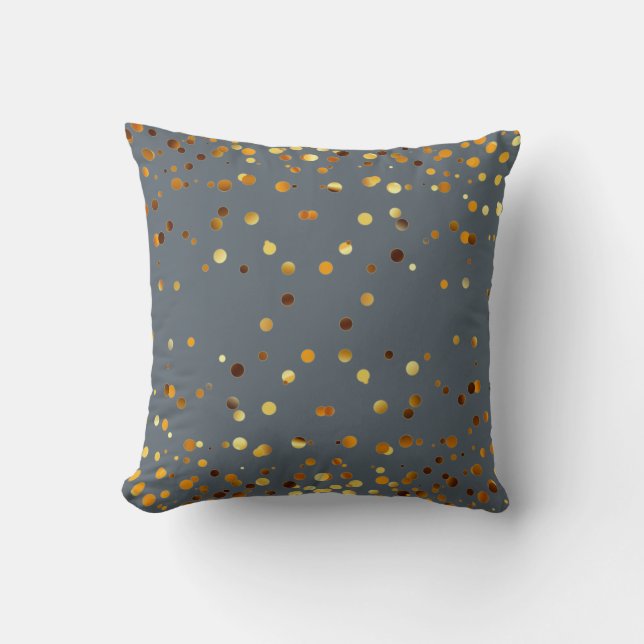Faux Gold Foil Confetti Elegant Sparkles Cushion (Front)