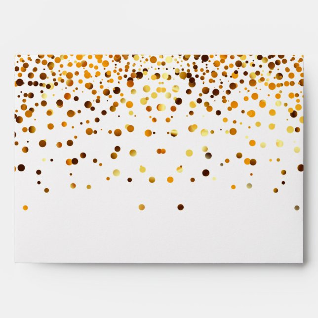 Faux Gold Foil Confetti Elegant Sparkles Envelope (Front)