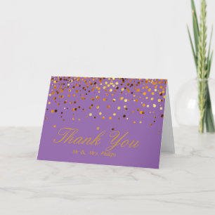 Faux Gold Foil Confetti Elegant Sparkles Thank You Card