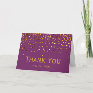 Faux Gold Foil Confetti Elegant Sparkles Thank You Card