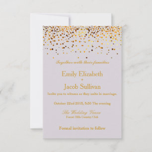 Faux Gold Foil Confetti Elegant Wedding Save The D Date