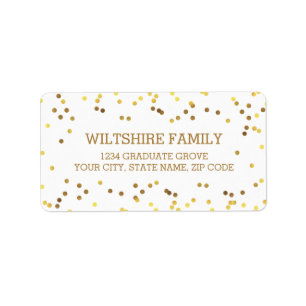 Faux Gold Foil Confetti Label