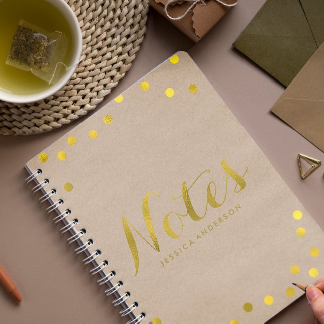 Faux Gold Foil Confetti Personalised Notebook (Creator Uploaded)