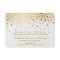 Faux Gold Foil Confetti Wedding Reception Card