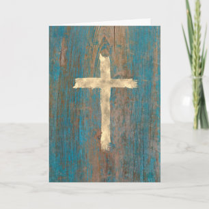 faux gold foil cross religious card