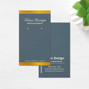 Faux Gold Foil Display Card Dark Cyan-Blue
