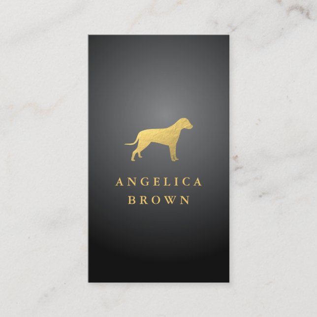 Faux Gold Foil Dog Business Card (Front)