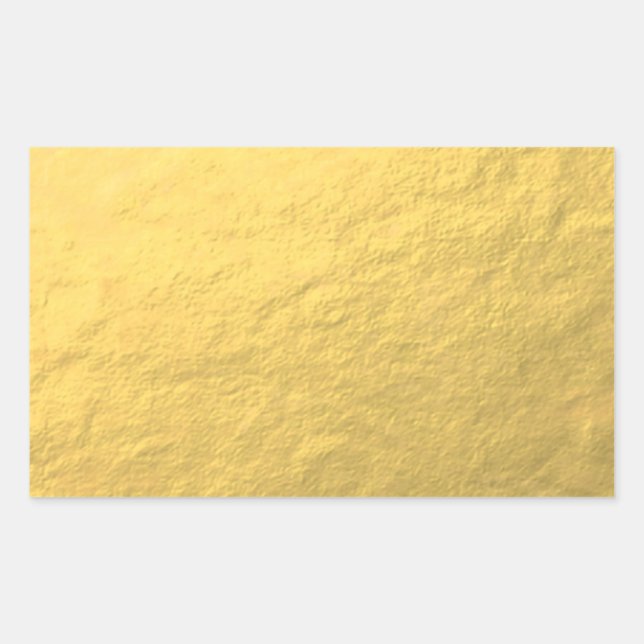 Faux Gold Foil Effect Printed Rectangular Sticker (Front)