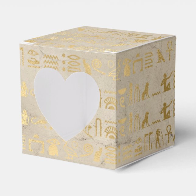 Faux Gold Foil Egyptian Themed Party Favour Box (Front Side)