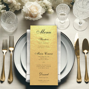 Faux Gold Foil Elegant Calligraphy Black Script  Menu
