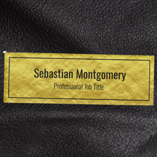 Faux Gold Foil Framed Professional Name Tag