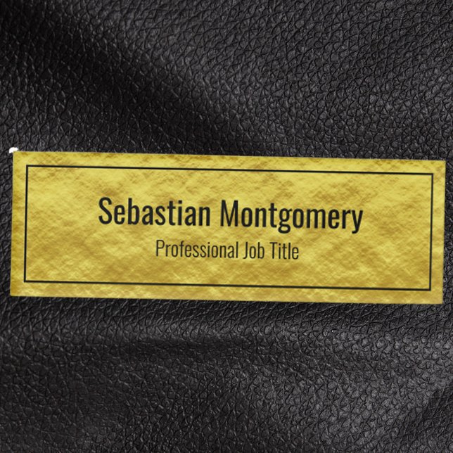 Faux Gold Foil Framed Professional Name Tag (Creator Uploaded)
