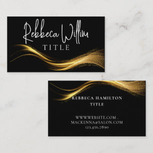 Faux Gold Foil Glitter Brush Stroke professional Business Card