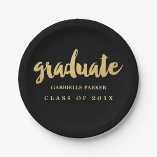 Faux Gold Foil Graduation Party Plates