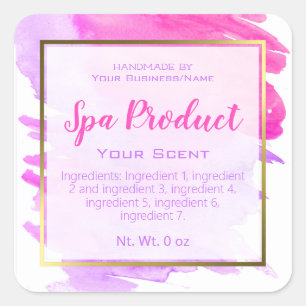 Faux Gold Foil Handmade Spa Product Small Business Square Sticker