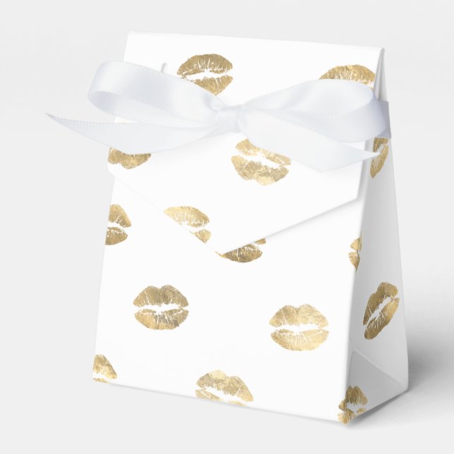 Faux Gold Foil Lipstick Favour Box (Front Side)