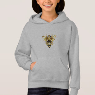 Faux Gold Foil Logo Bee Polygonal on Black