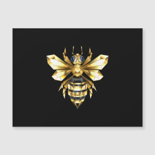 Faux Gold Foil Logo Bee Polygonal on Black