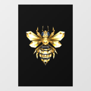 Faux Gold Foil Logo Bee Polygonal on Black