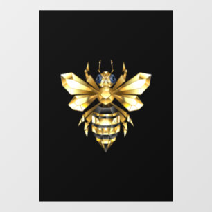 Faux Gold Foil Logo Bee Polygonal on Black