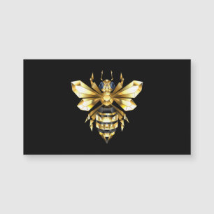 Faux Gold Foil Logo Bee Polygonal on Black