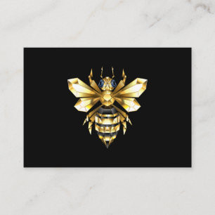 Faux Gold Foil Logo Bee Polygonal on Black Appointment Card