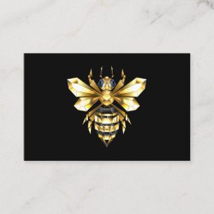 Faux Gold Foil Logo Bee Polygonal on Black Appointment Card