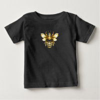 Faux Gold Foil Logo Bee Polygonal on Black