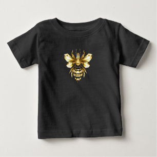 Faux Gold Foil Logo Bee Polygonal on Black Baby T-Shirt