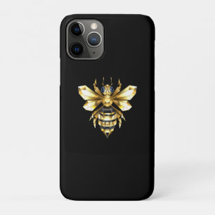 Faux Gold Foil Logo Bee Polygonal on Black Case-Mate iPhone Case