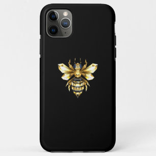 Faux Gold Foil Logo Bee Polygonal on Black Case-Mate iPhone Case