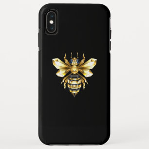 Faux Gold Foil Logo Bee Polygonal on Black Case-Mate iPhone Case