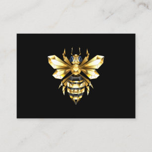 Faux Gold Foil Logo Bee Polygonal on Black Discount Card