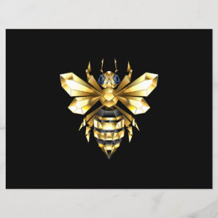 Faux Gold Foil Logo Bee Polygonal on Black Flyer