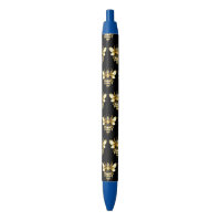 Faux Gold Foil Logo Bee Polygonal on Black