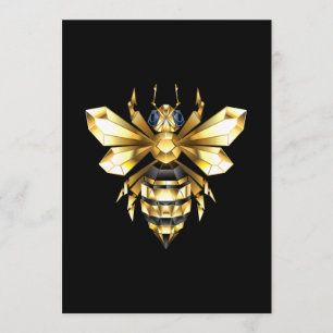 Faux Gold Foil Logo Bee Polygonal on Black Programme