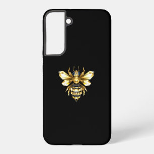 Faux Gold Foil Logo Bee Polygonal on Black Samsung Galaxy Case