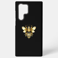 Faux Gold Foil Logo Bee Polygonal on Black