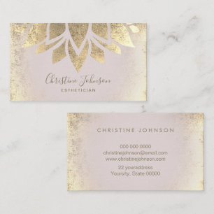 faux gold foil lotus flower business card