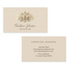 faux gold foil lotus on ivory business card