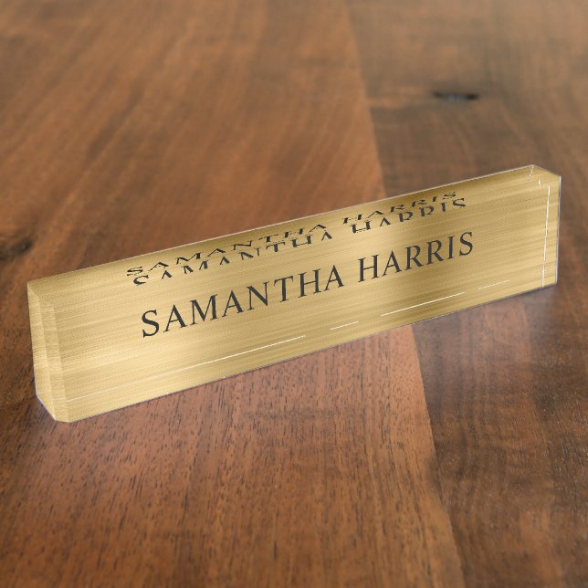Faux Gold Foil Luxury Nameplate (Side)